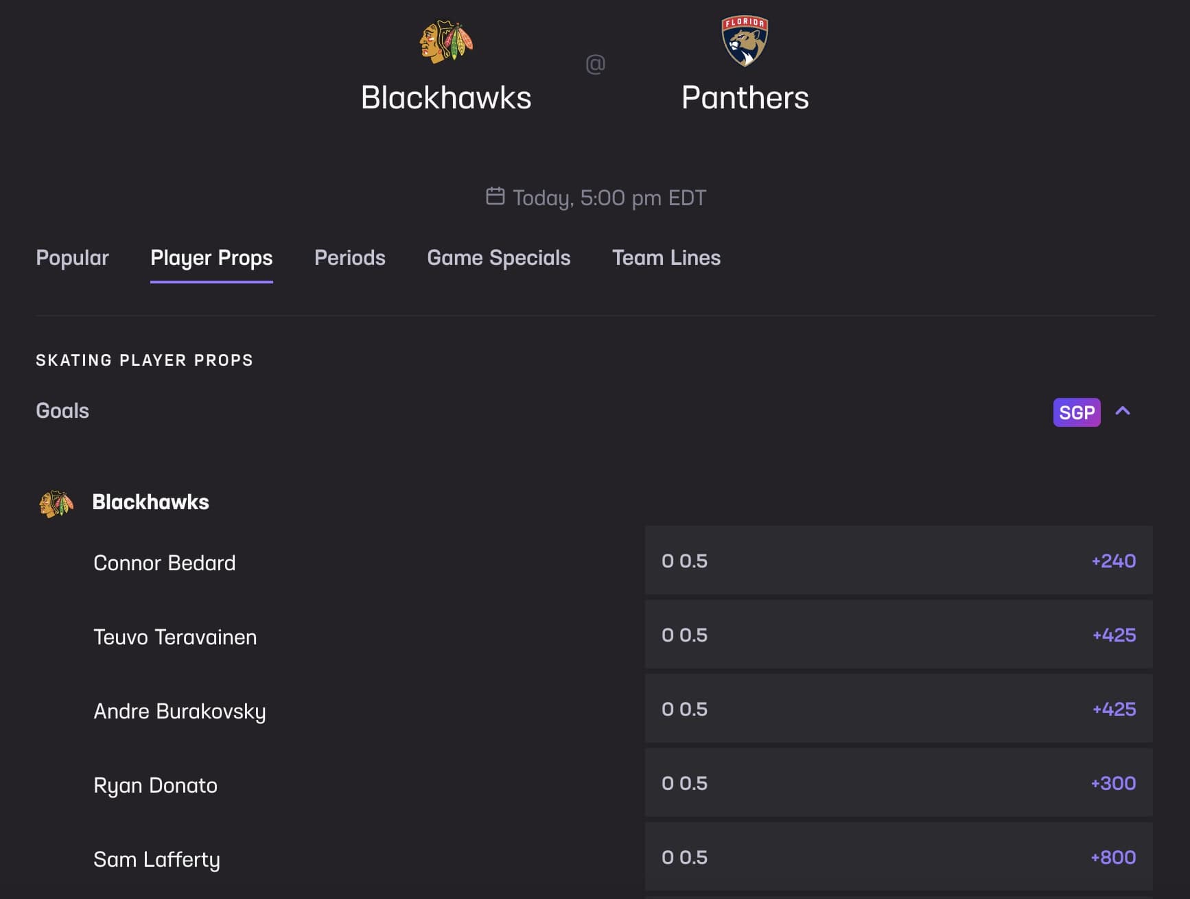 NHL player props at Hard Rock Bet Sportsbook